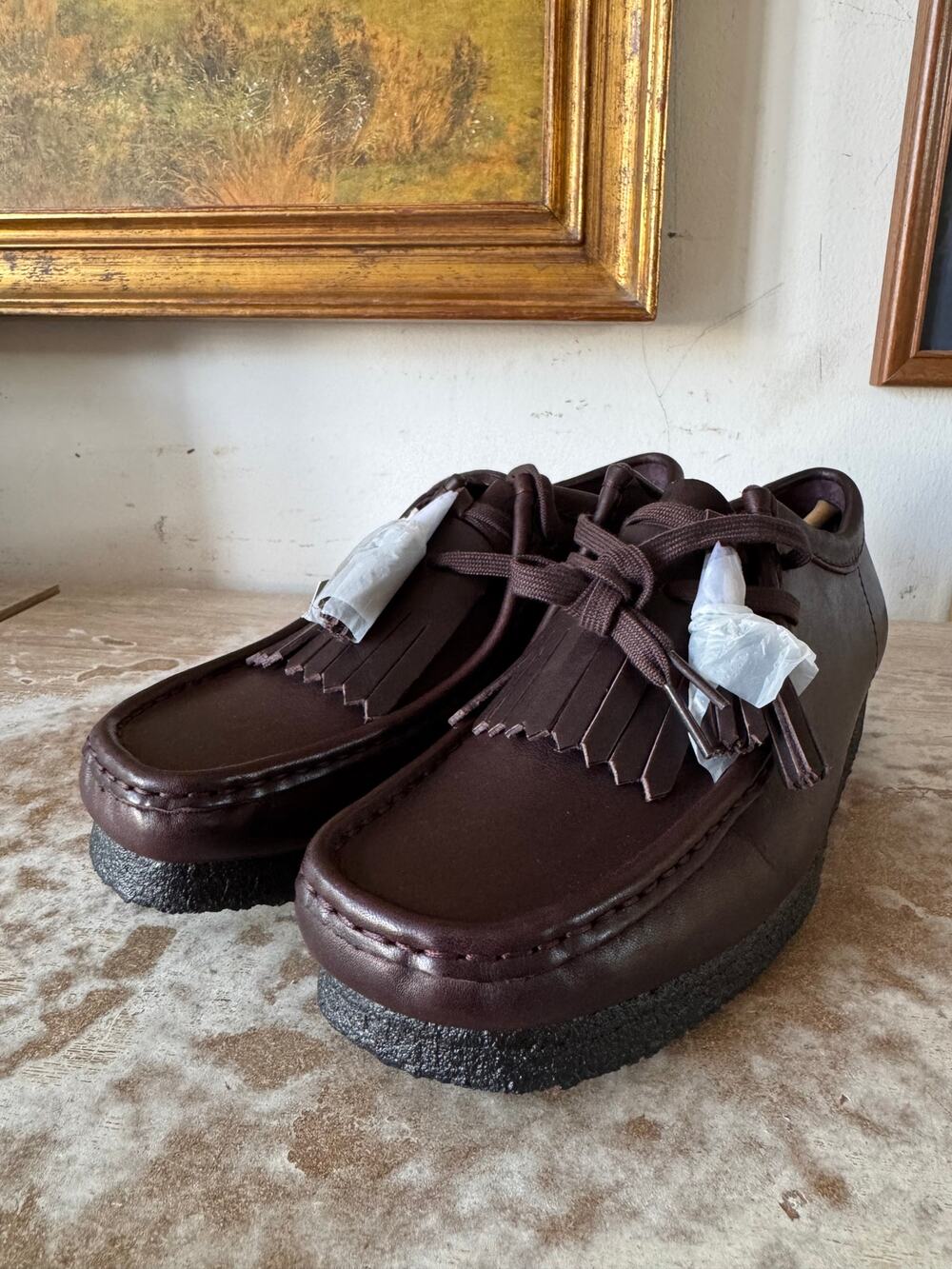 Clarks Wallabee Purple Grape Leather Somerset Nights Loafers Mens 7.5 Ladies 9